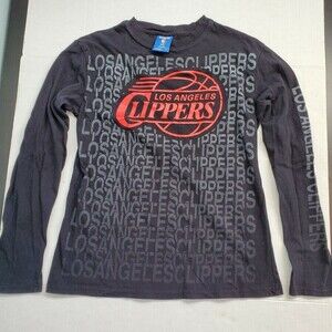 NBA UNK Los Angeles Clippers Long Sleeve Shirt Black Red Logo Womens Small